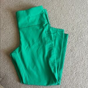 Athleta Interval Bright Green Leggings Size Medium 7/8
